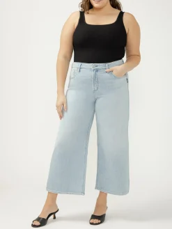 Avery High Rise Cropped Wide Leg Jeans Plus Size