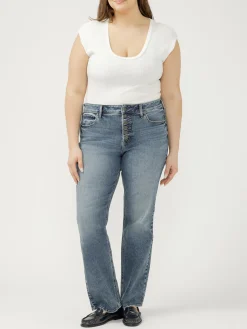 Avery High Rise Slim Bootcut Jeans Plus Size