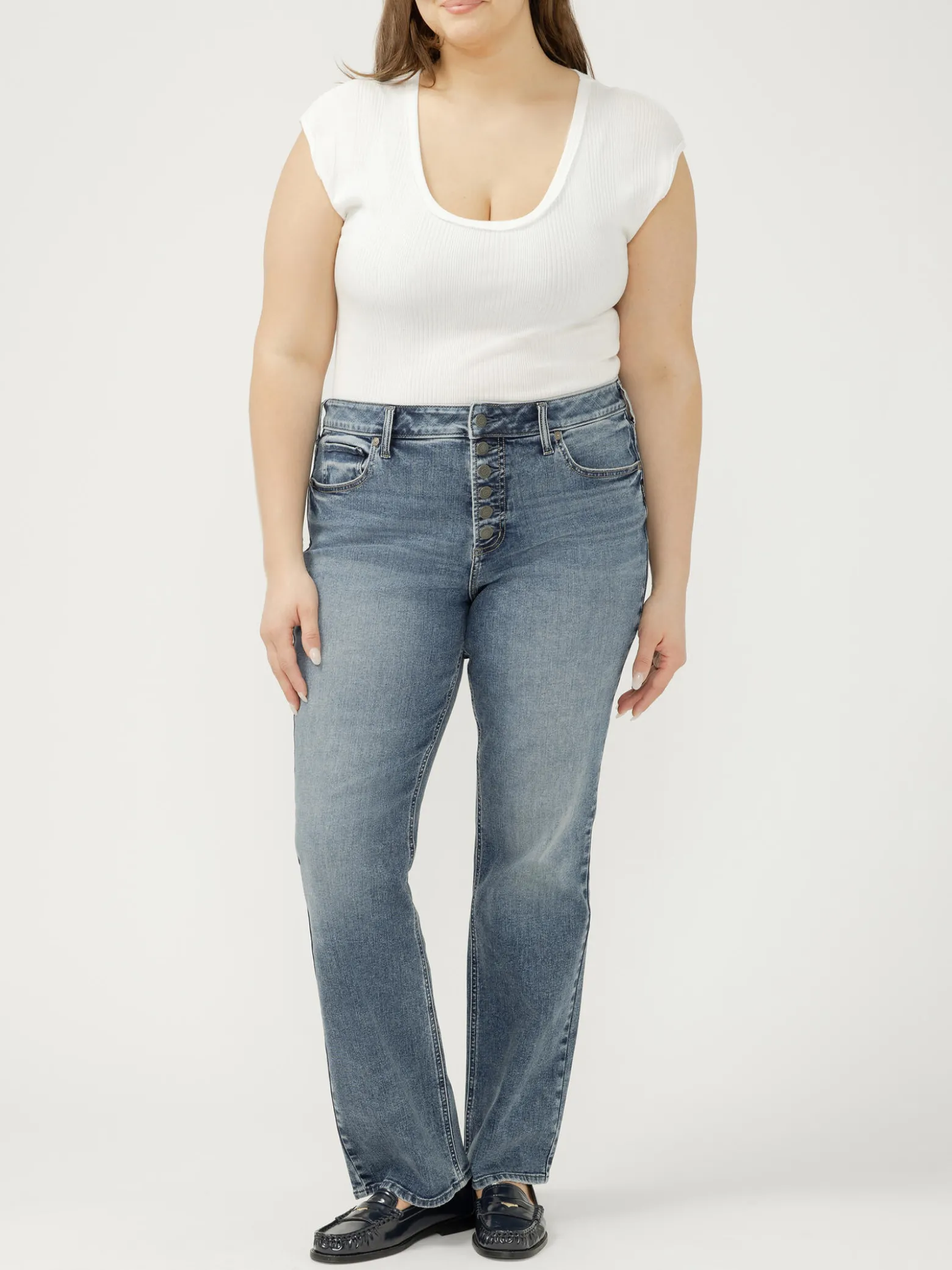 Avery High Rise Slim Bootcut Jeans Plus Size