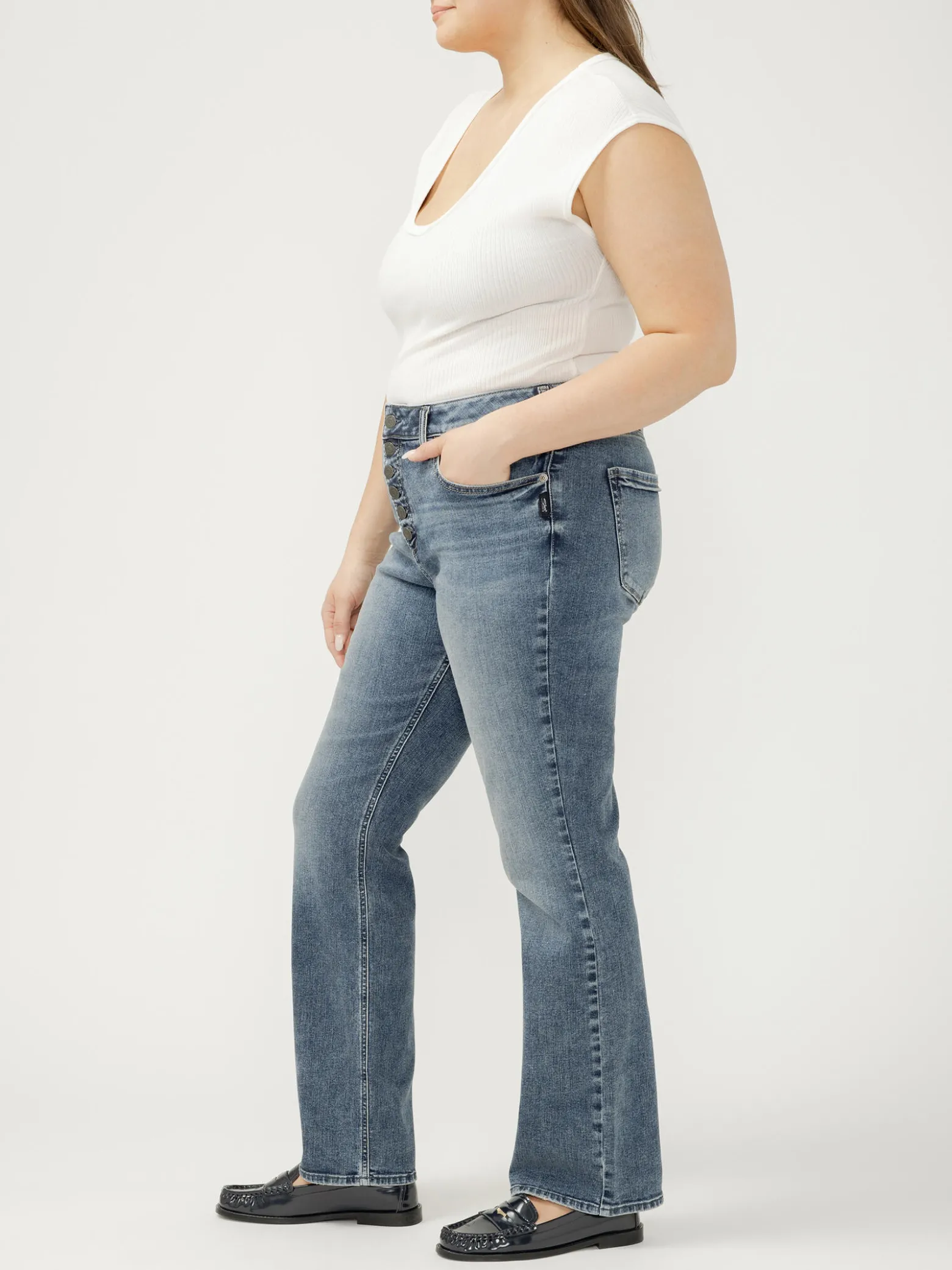 Avery High Rise Slim Bootcut Jeans Plus Size