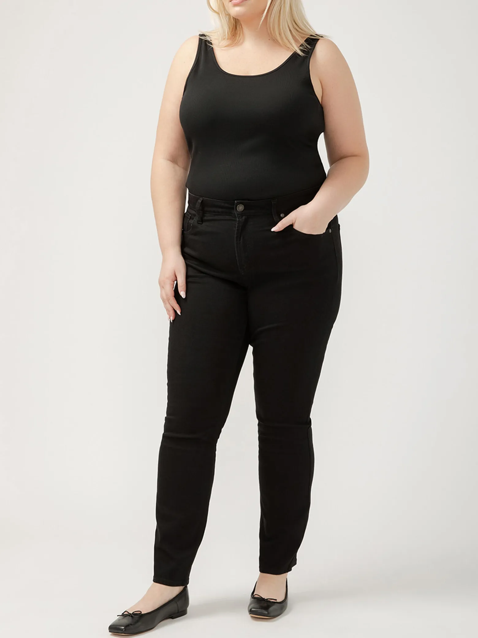 Avery High Rise Straight Leg Luxe Stretch Jeans Plus Size