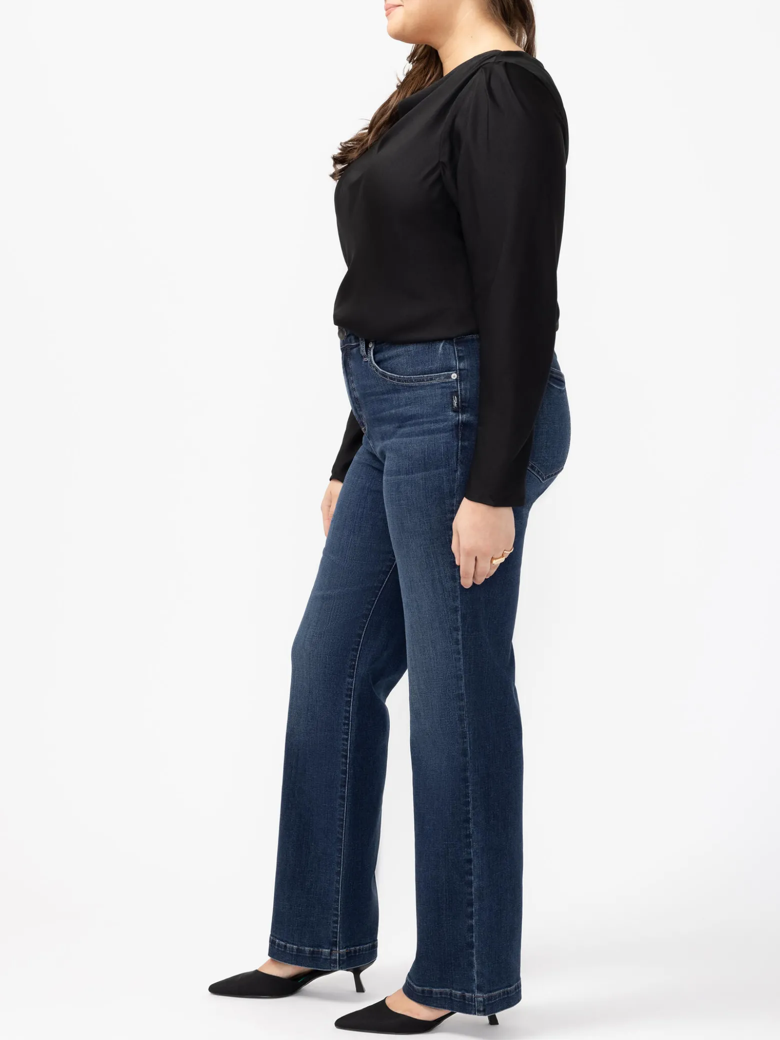 Avery High Rise Trouser Leg Luxe Stretch Jeans Plus Size