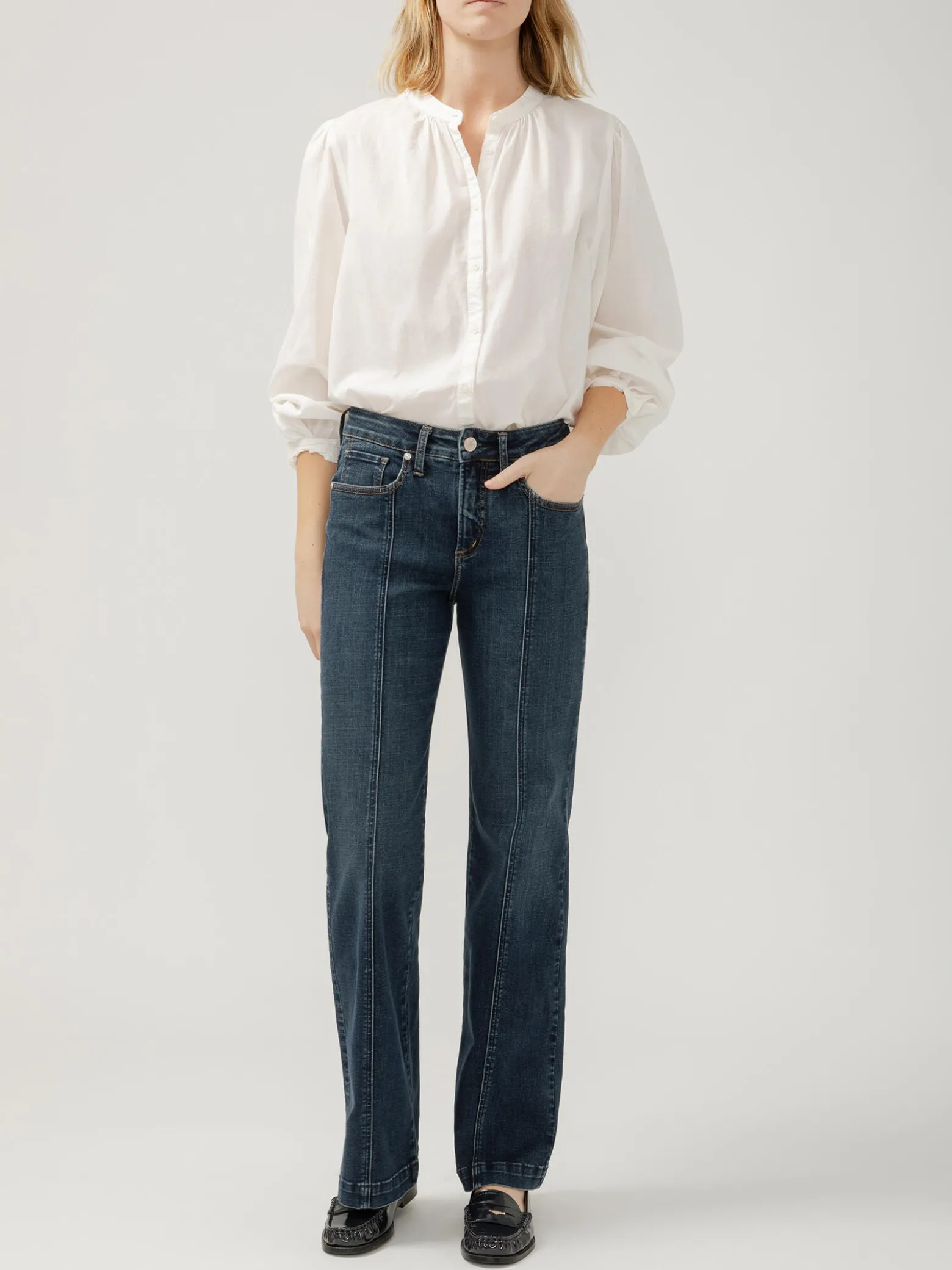 Avery High Rise Trouser Leg Jeans
