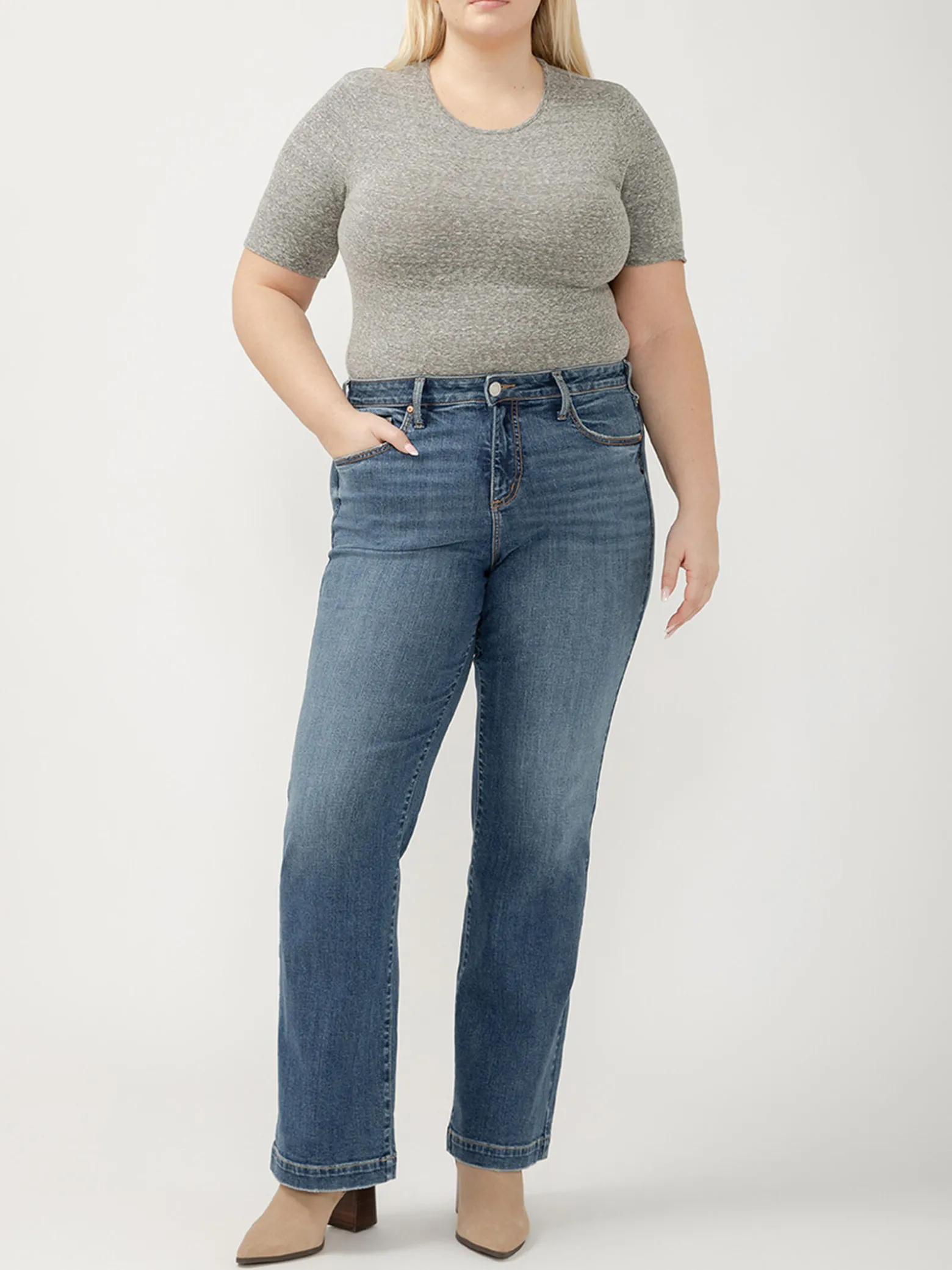 Avery High Rise Trouser Leg Jeans Plus Size