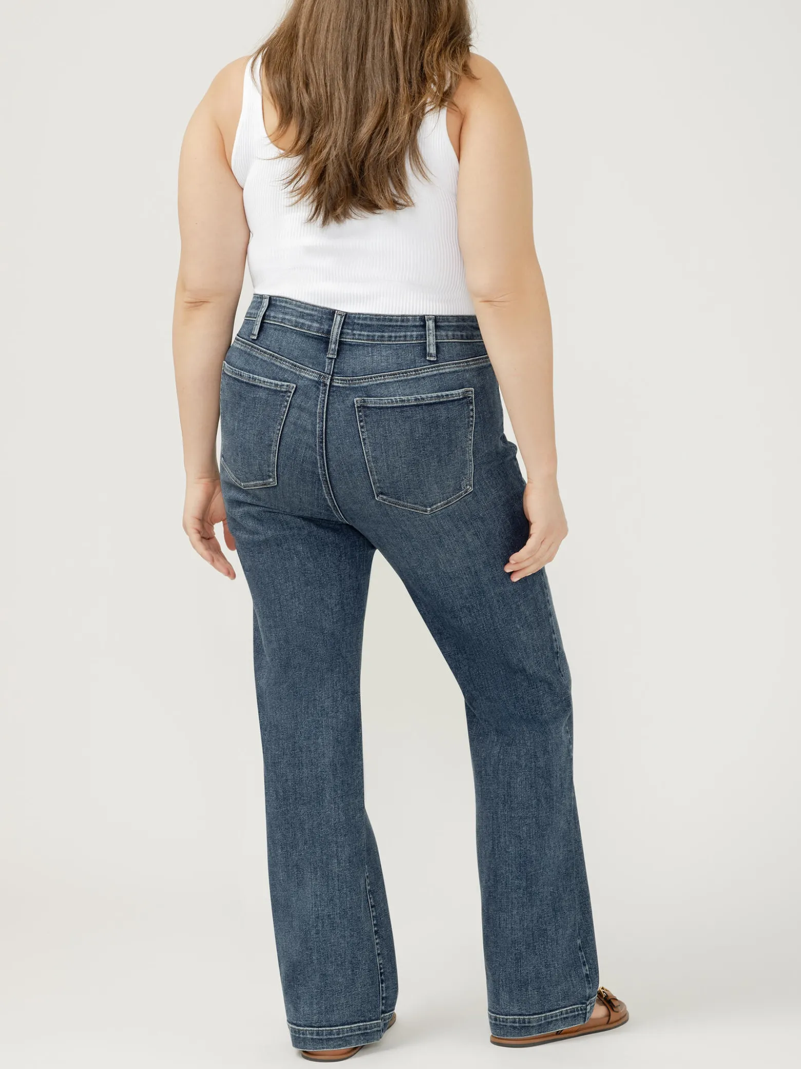 Avery High Rise Trouser Leg Luxe Stretch Jeans