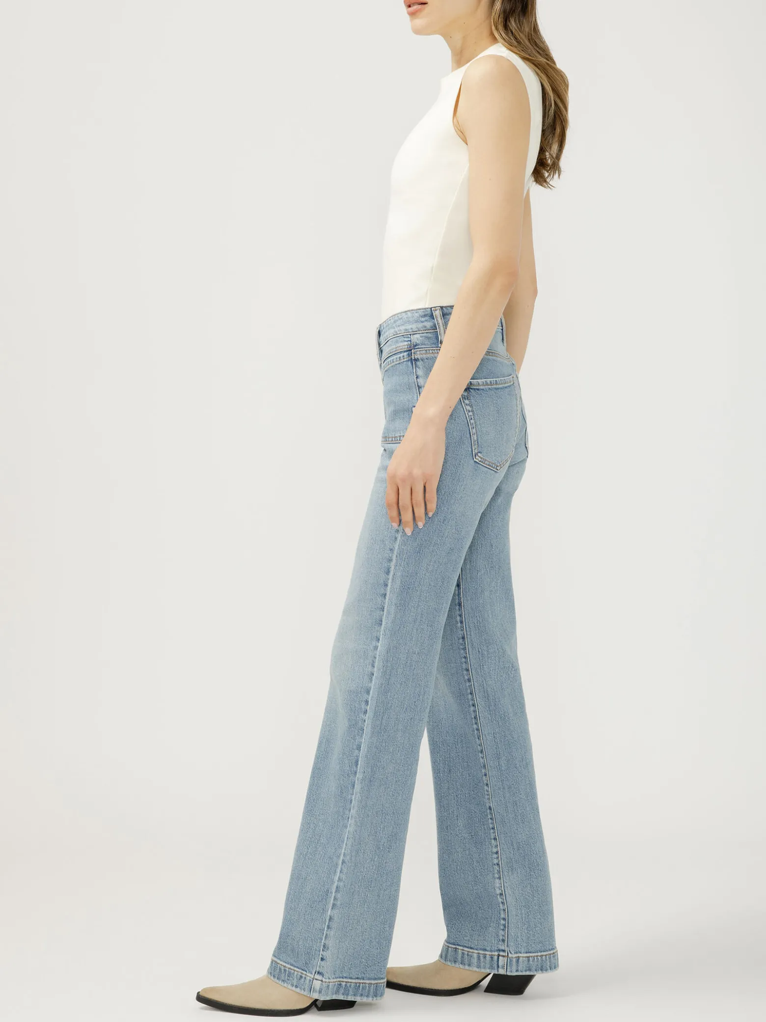 Avery High Rise Trouser Leg Jeans