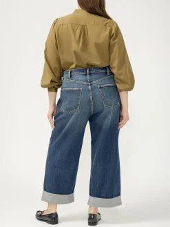 Be Easy High Rise Wide Leg Cropped Jeans Plus Size