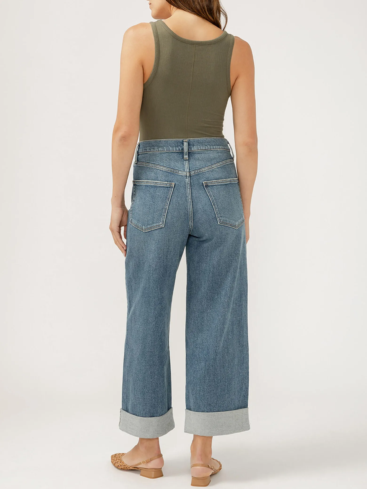 Be Easy High Rise Wide Leg Cropped Jeans