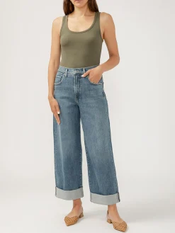 Be Easy High Rise Wide Leg Cropped Jeans