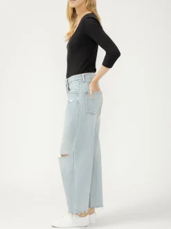 Be Easy High Rise Wide Leg Cropped Jeans
