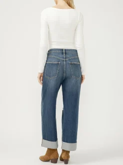 Be Easy High Rise Wide Leg Cropped Jeans
