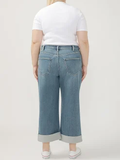 Be Easy High Rise Wide Leg Cropped Jeans Plus Size