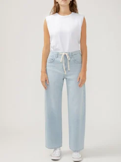 Be Easy Straight Leg Drawstring Jeans