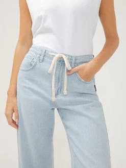 Be Easy Straight Leg Drawstring Jeans