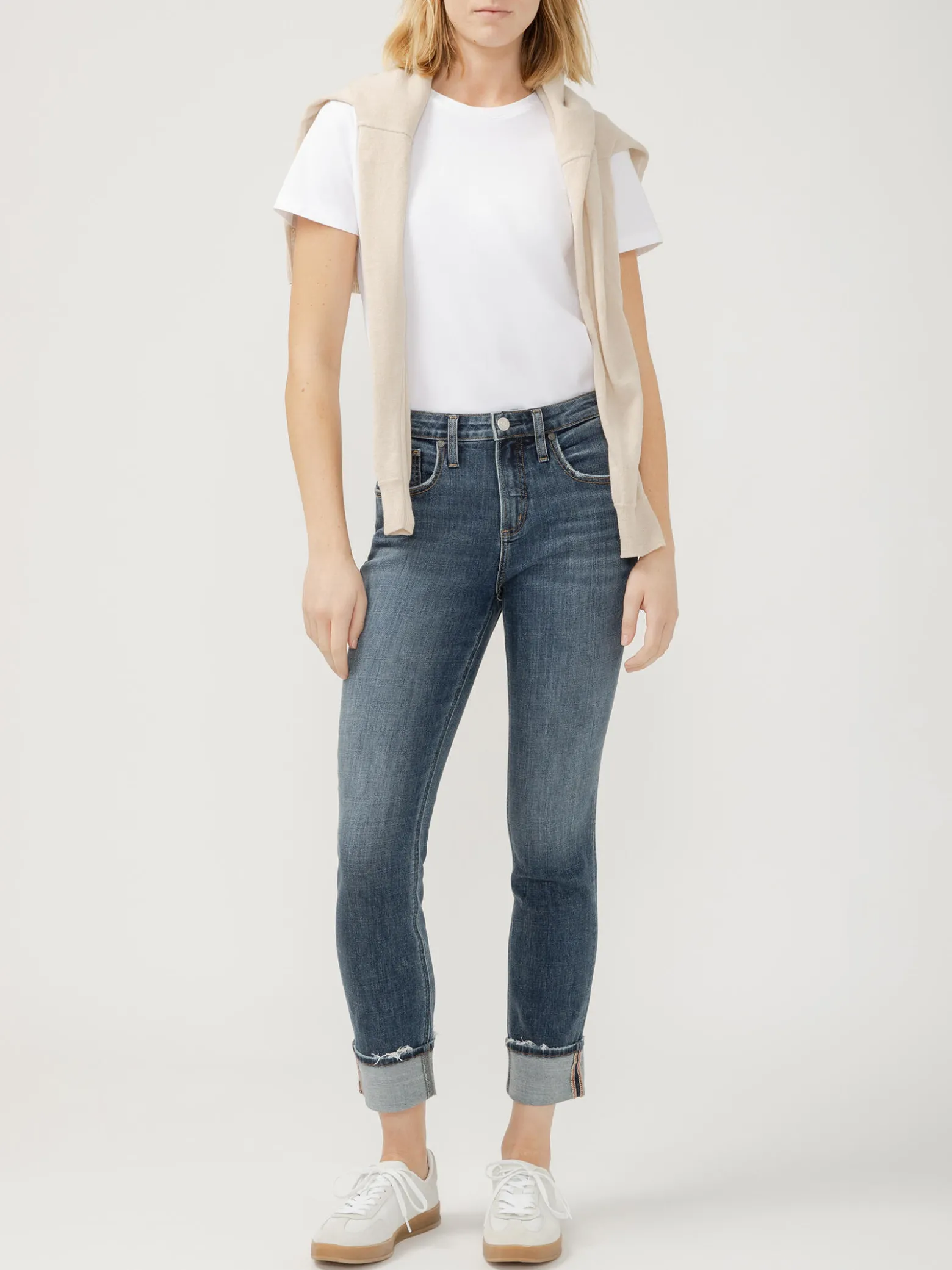 Beau High Rise Slim Leg Luxe Stretch Ankle Jeans