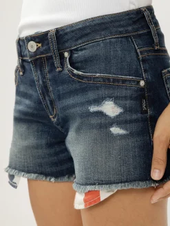 Boyfriend Mid Rise Americana Luxe Stretch Shorts