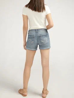 Boyfriend Mid Rise Luxe Stretch Shorts