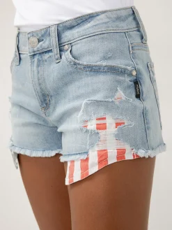 Boyfriend Mid Rise Luxe Stretch Americana Shorts