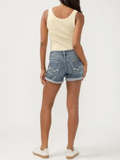 Boyfriend Mid Rise Luxe Stretch Shorts