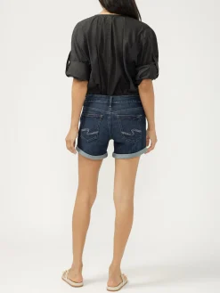 Boyfriend Mid Rise Luxe Stretch Shorts