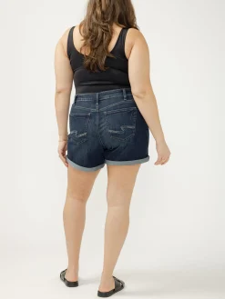 Boyfriend Mid Rise Luxe Stretch Shorts Plus Size