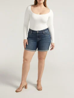 Boyfriend Mid Rise Shorts Plus Size