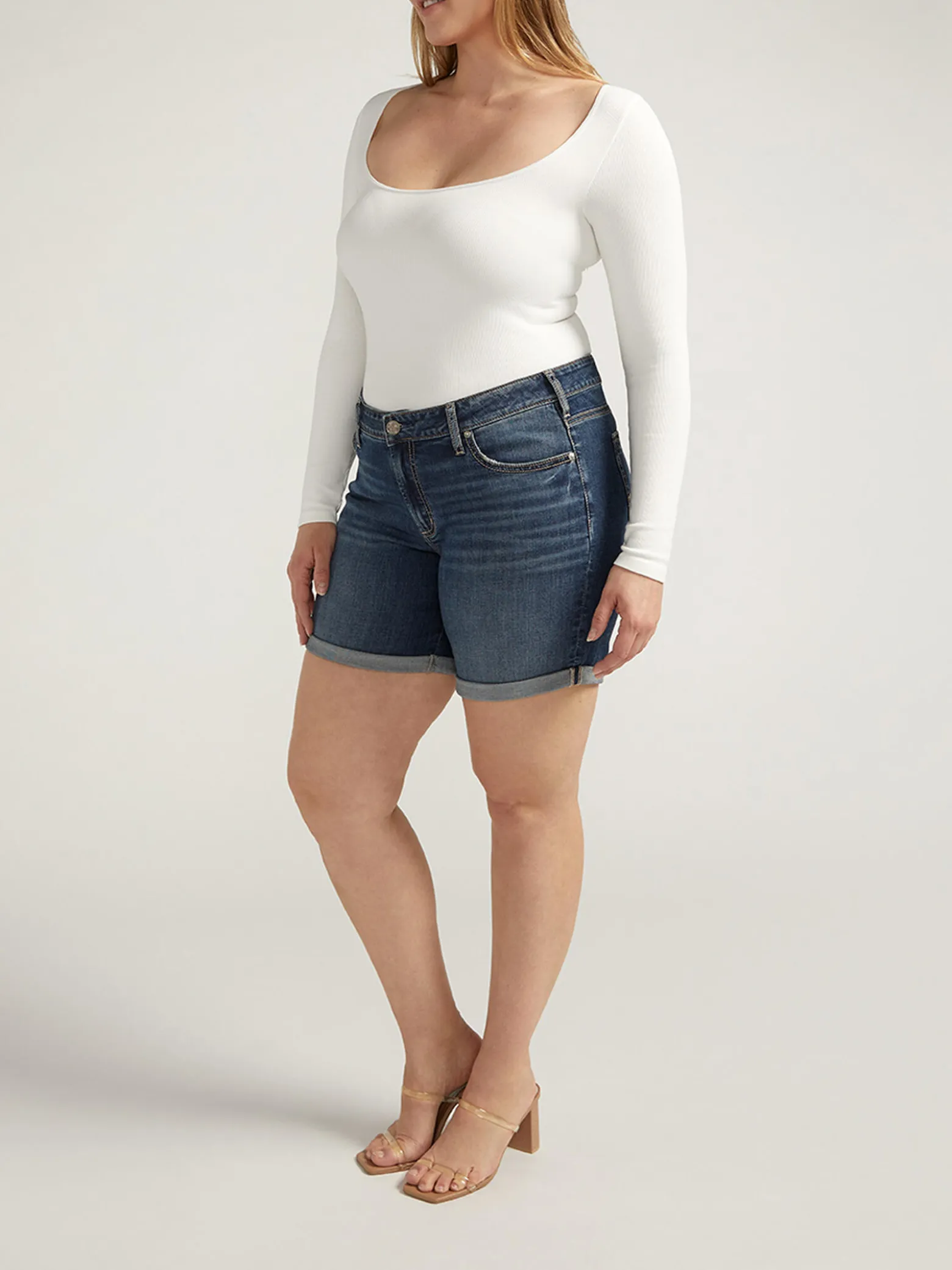 Boyfriend Mid Rise Shorts Plus Size