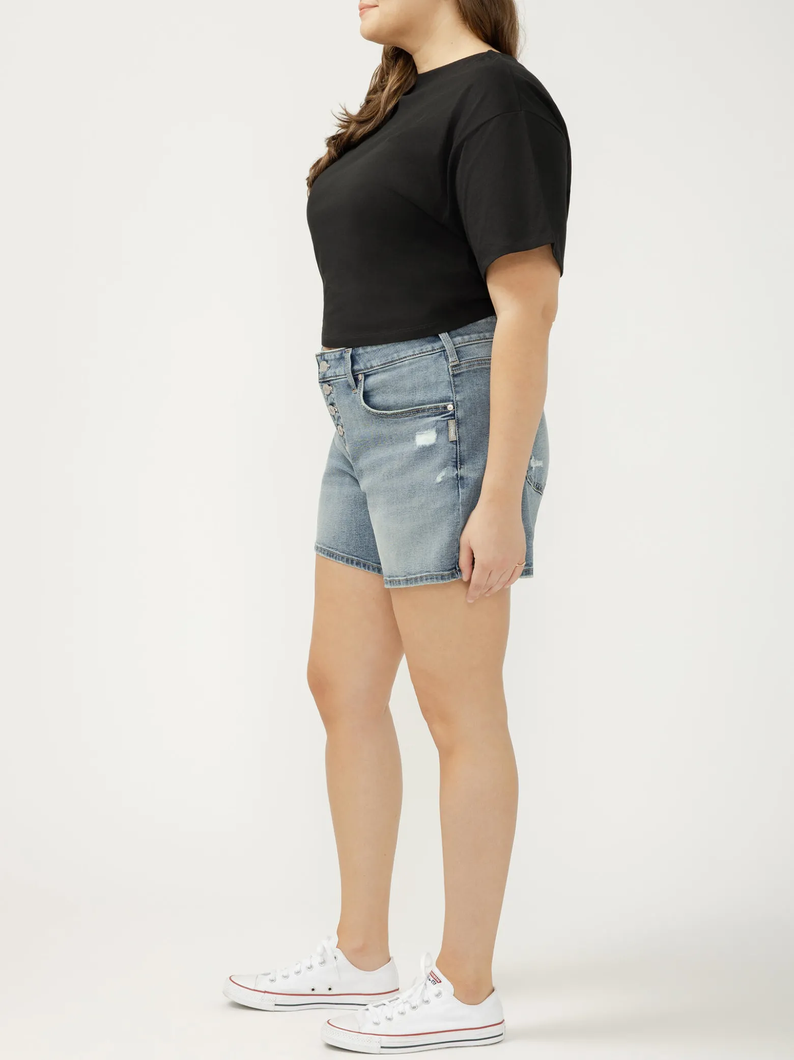Boyfriend Mid Rise Shorts Plus Size