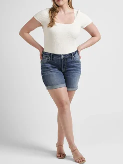 Boyfriend Mid Rise Shorts Plus Size