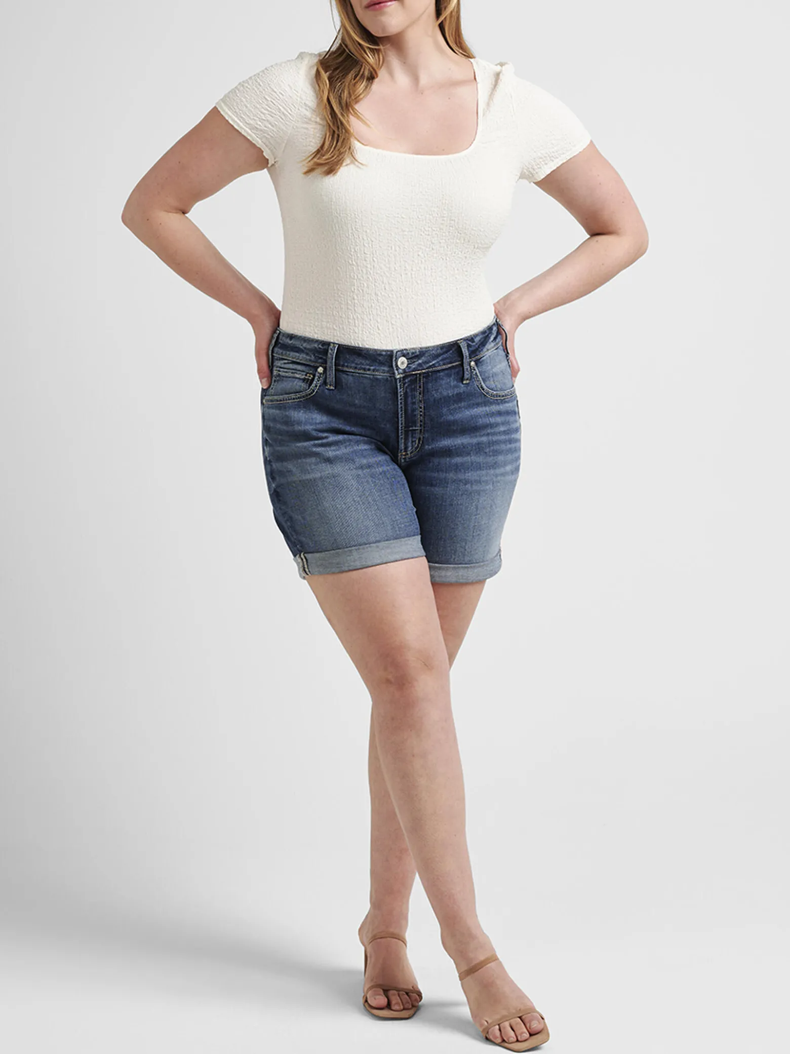 Boyfriend Mid Rise Shorts Plus Size