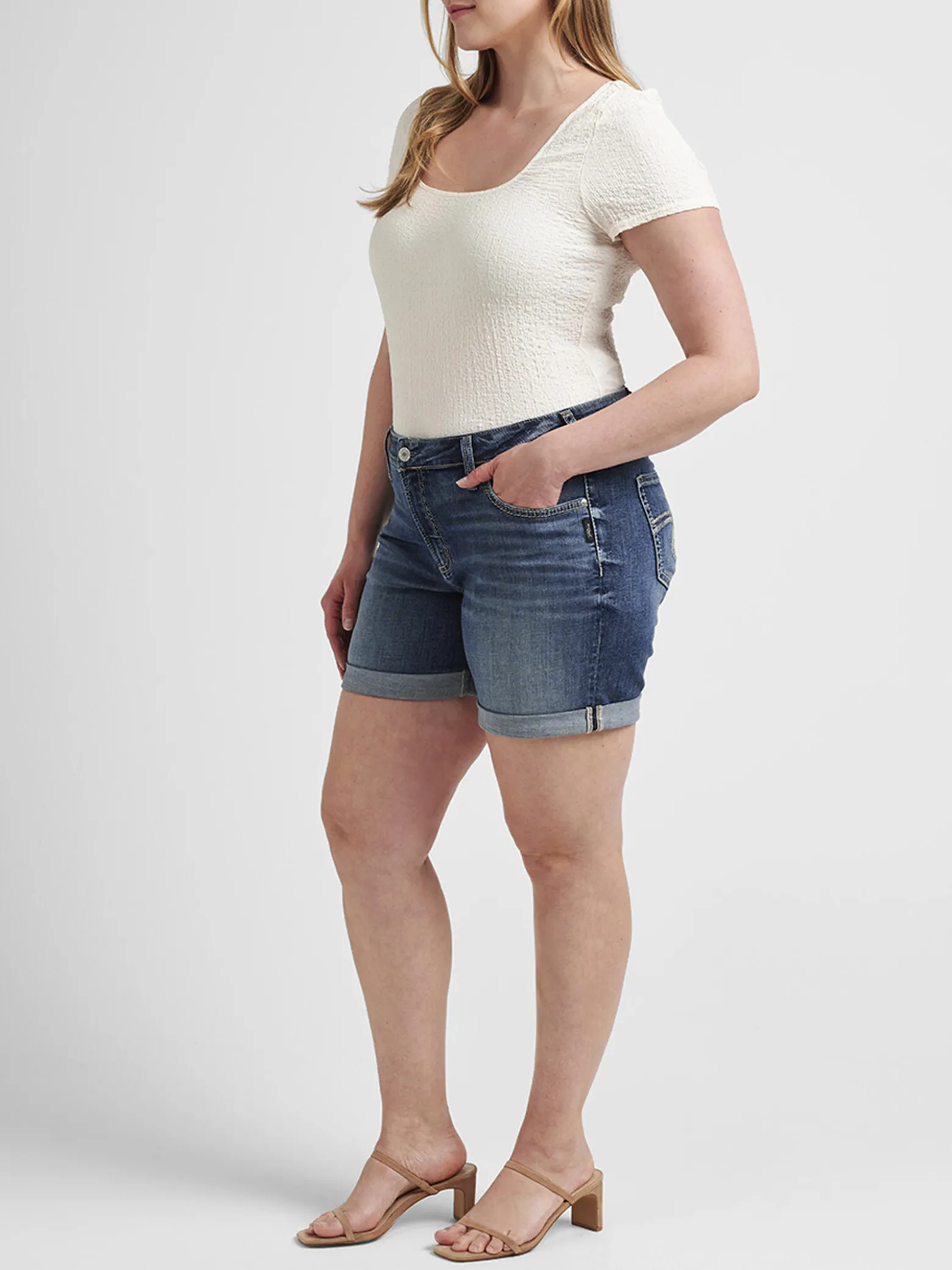 Boyfriend Mid Rise Shorts Plus Size