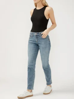Boyfriend Mid Rise Slim Leg Jeans