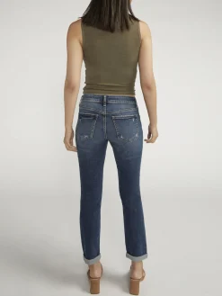 Boyfriend Mid Rise Slim Leg Jeans