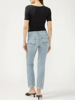 Boyfriend Mid Rise Slim Leg Jeans