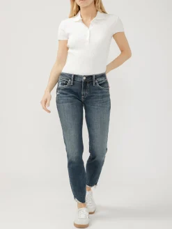 Boyfriend Mid Rise Slim Leg Jeans
