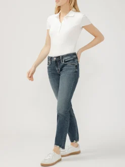 Boyfriend Mid Rise Slim Leg Jeans