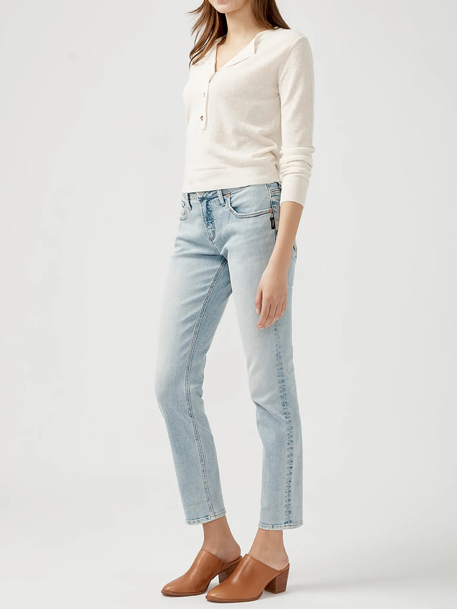 Boyfriend Mid Rise Slim Leg Jeans