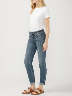 Boyfriend Mid Rise Slim Leg Jeans