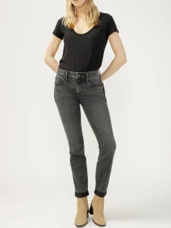 Boyfriend Mid Rise Slim Leg Luxe Stretch Jeans