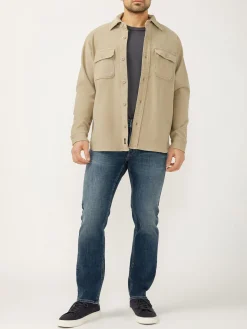 Button Up Knit Flex Shirt