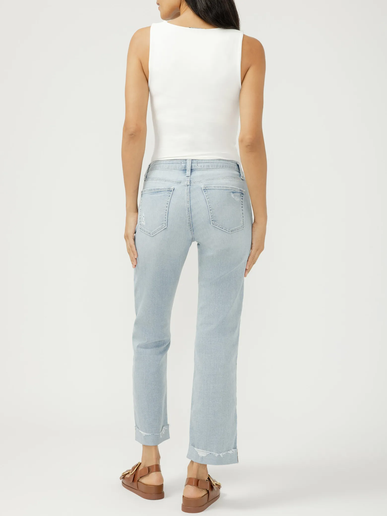 Chelsea Mid Rise Straight Leg Luxe Stretch Jeans