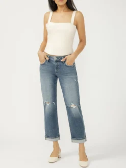 Chelsea Mid Rise Straight Leg Jeans