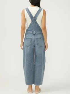 Denim Barrel Leg Overalls