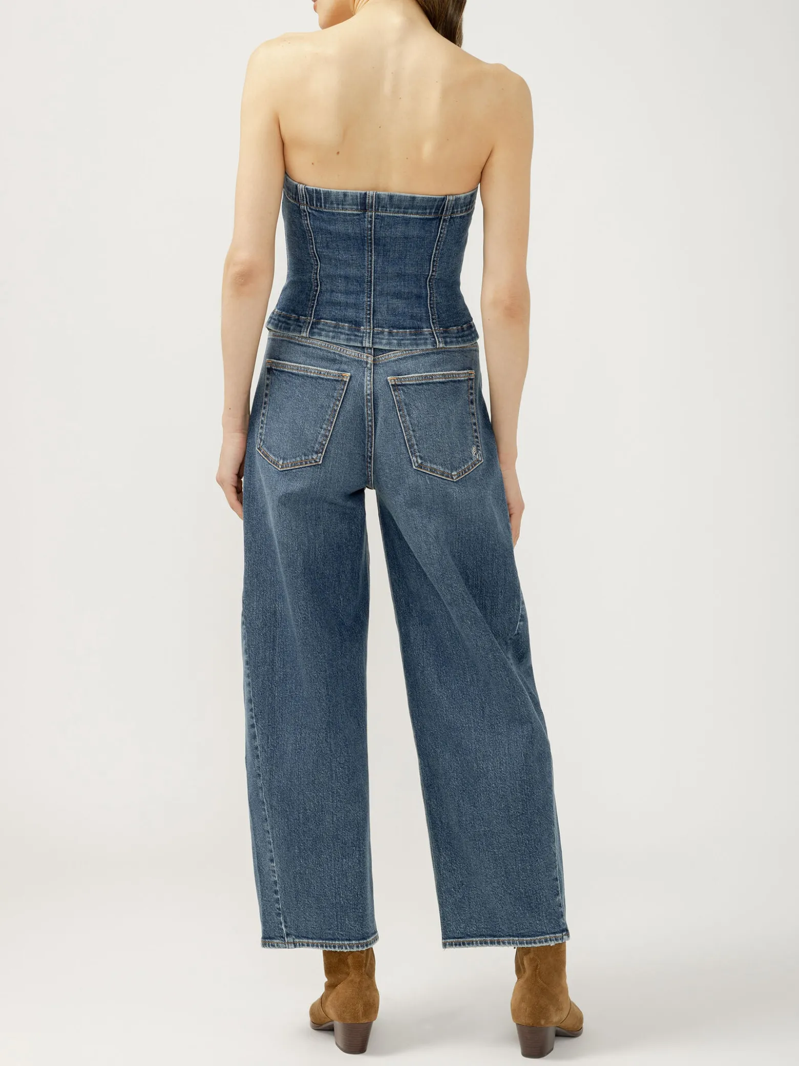 Denim Button Front Corset