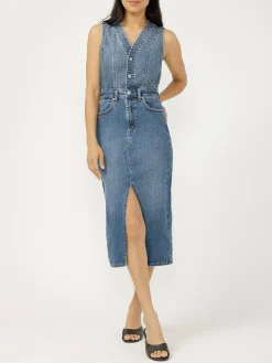 Denim Vest Midi Dress
