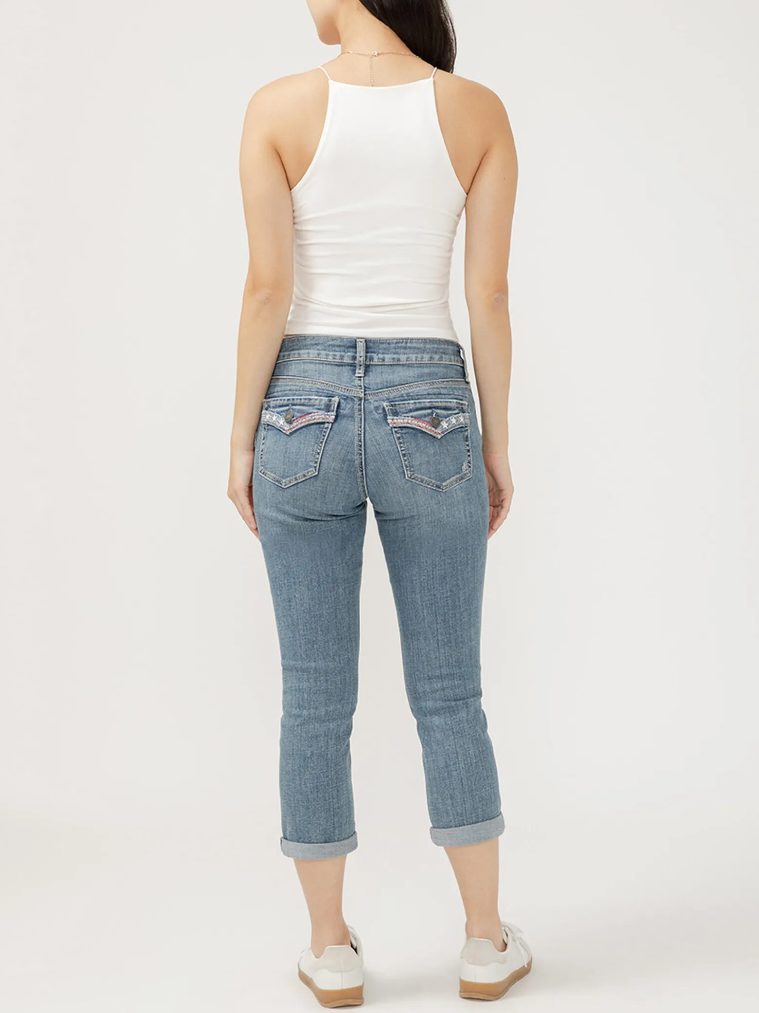Elyse Mid Rise Americana Luxe Stretch Capri