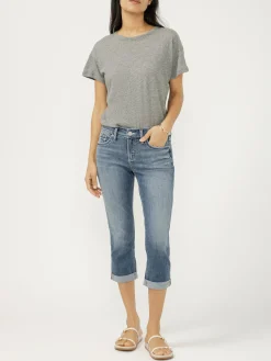 Elyse Mid Rise Americana Luxe Stretch Capri