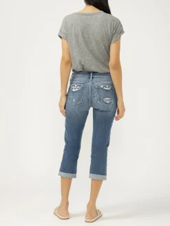 Elyse Mid Rise Americana Luxe Stretch Capri