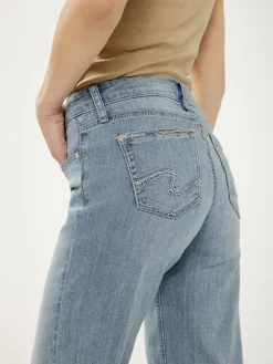Elyse Mid Rise Baggy Straight Luxe Stretch Jeans