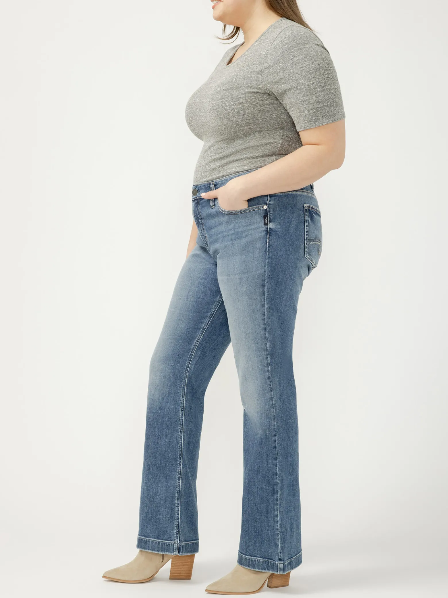 Elyse Mid Rise Bootcut Jeans Plus Size